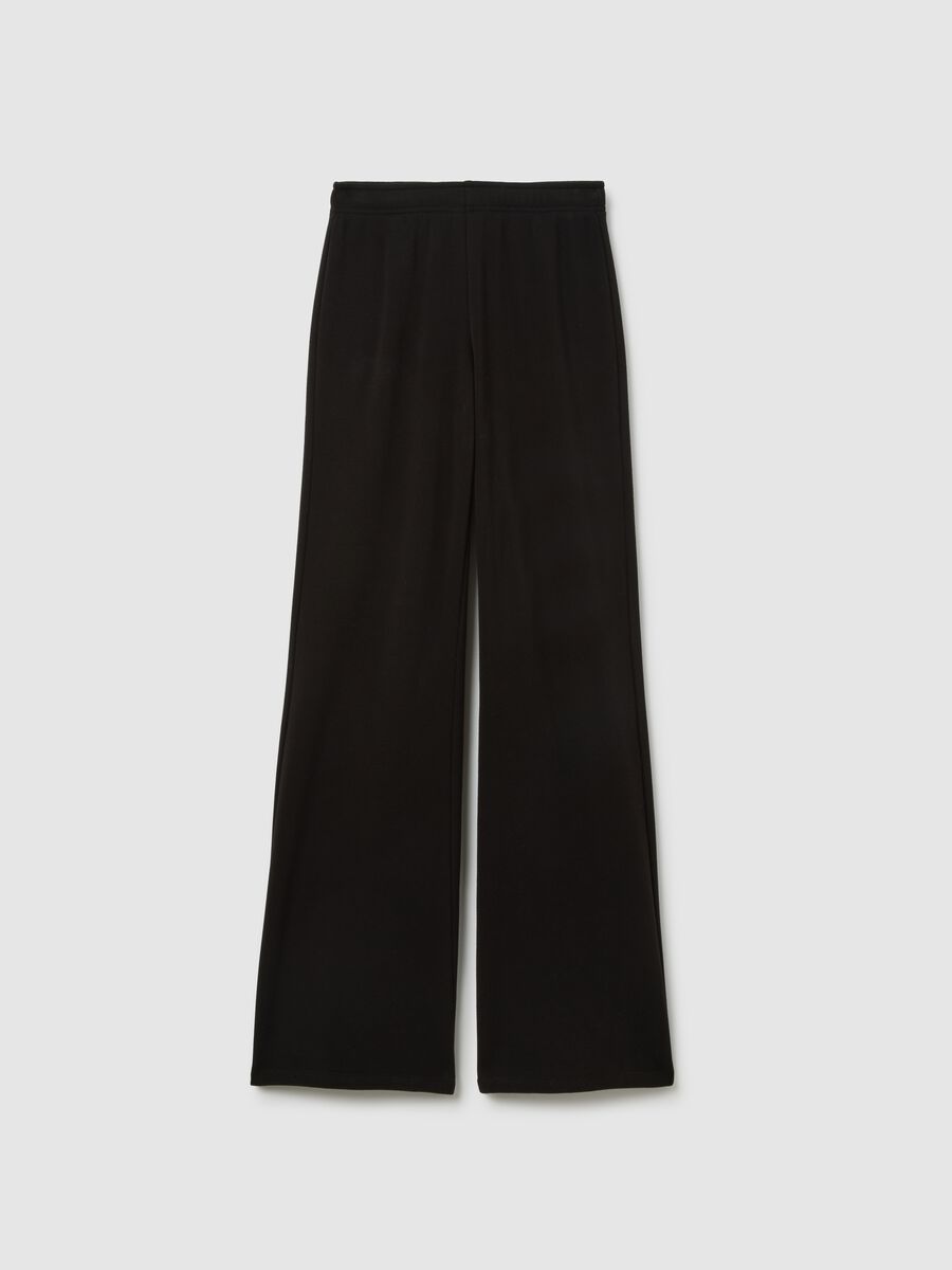 Black flare fit trousers_4