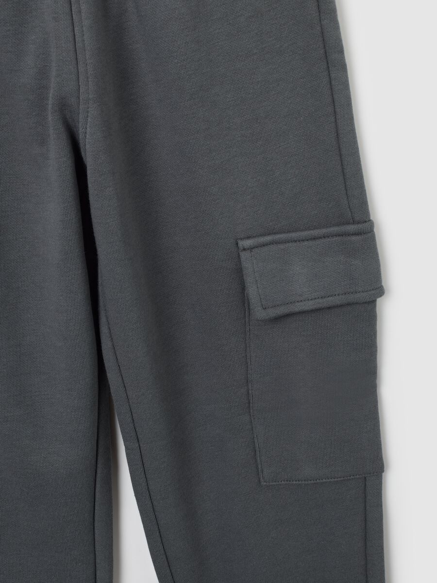 Green hooded cotton blend outfit_3