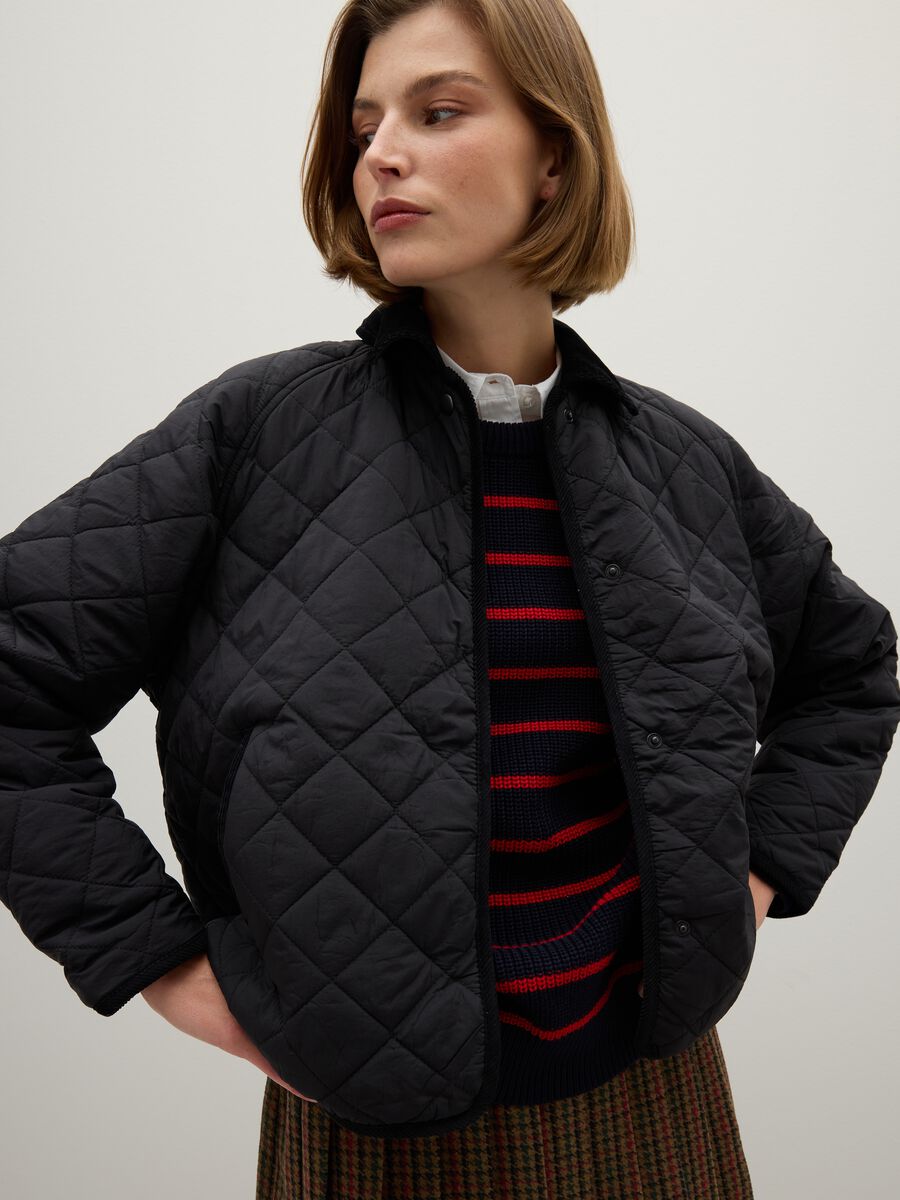Black padded jacket regular fit_0