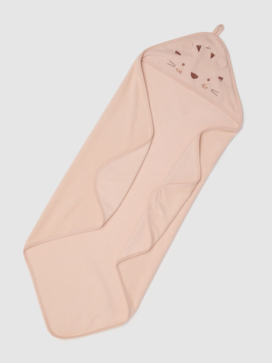 Beige cotton bathrobe with tiger embroidery_1