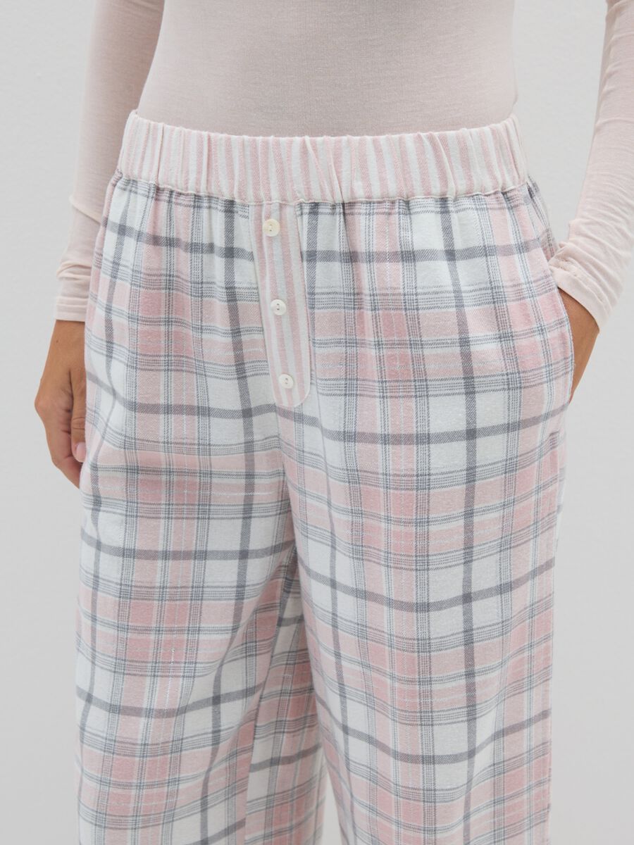 Pantaloni pigiama in misto cotone multicolor regular fit_3