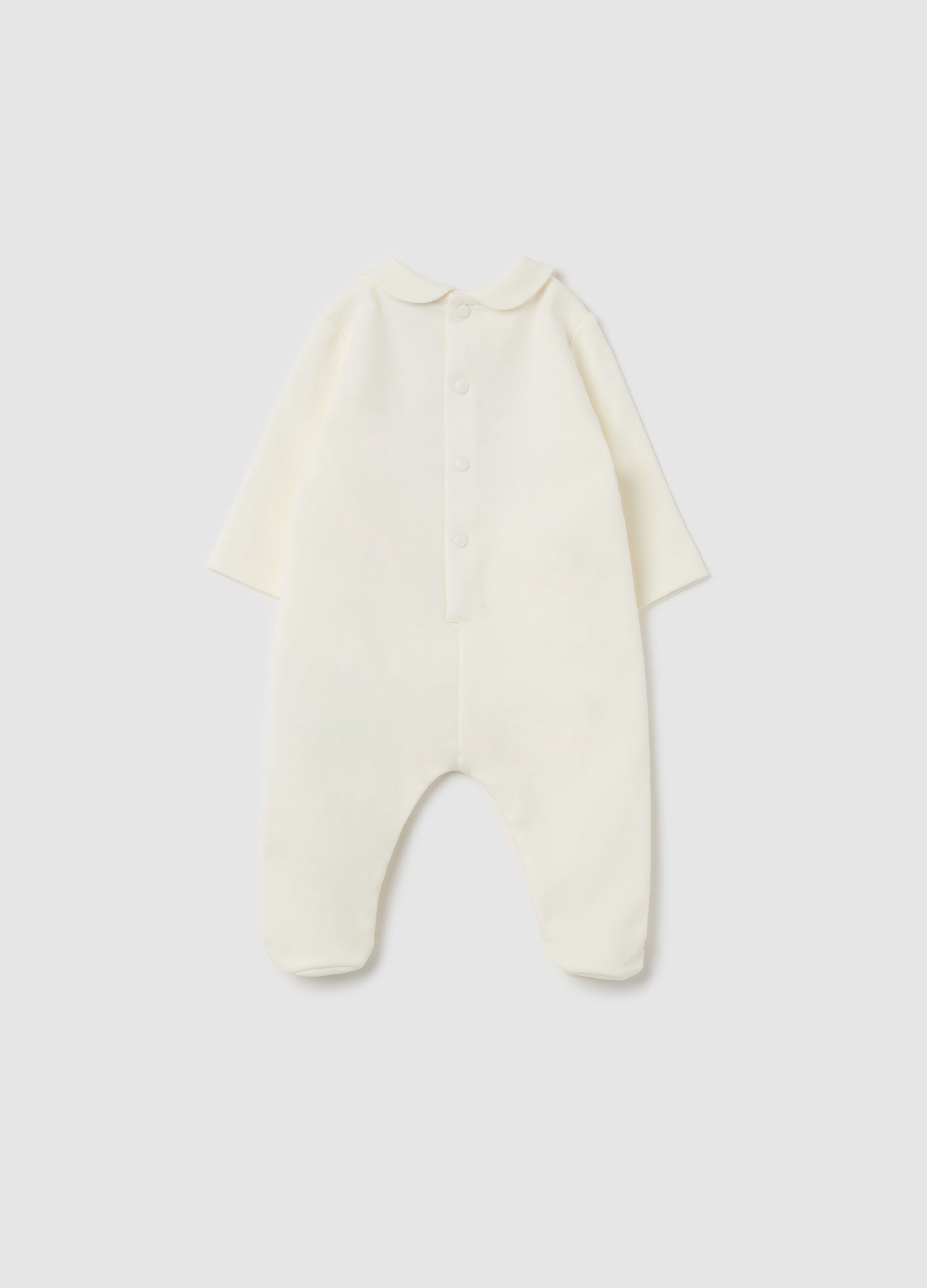 Cotton onesie with "Welcome to the World" embroidery