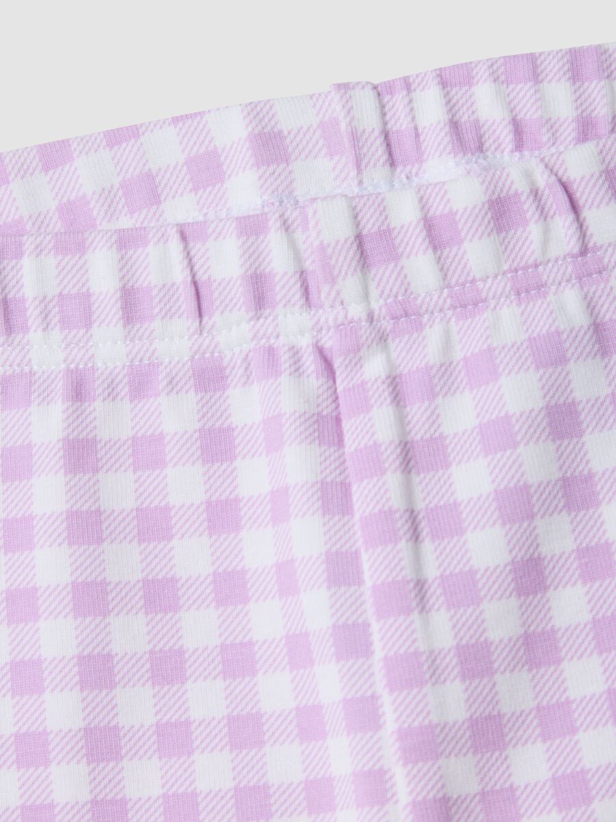 Girls&rsquo; multicolour check slim-fit stretch cotton leggings_2