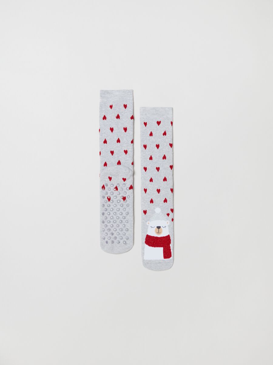 Calze antiscivolo con lurex e orso polare_1