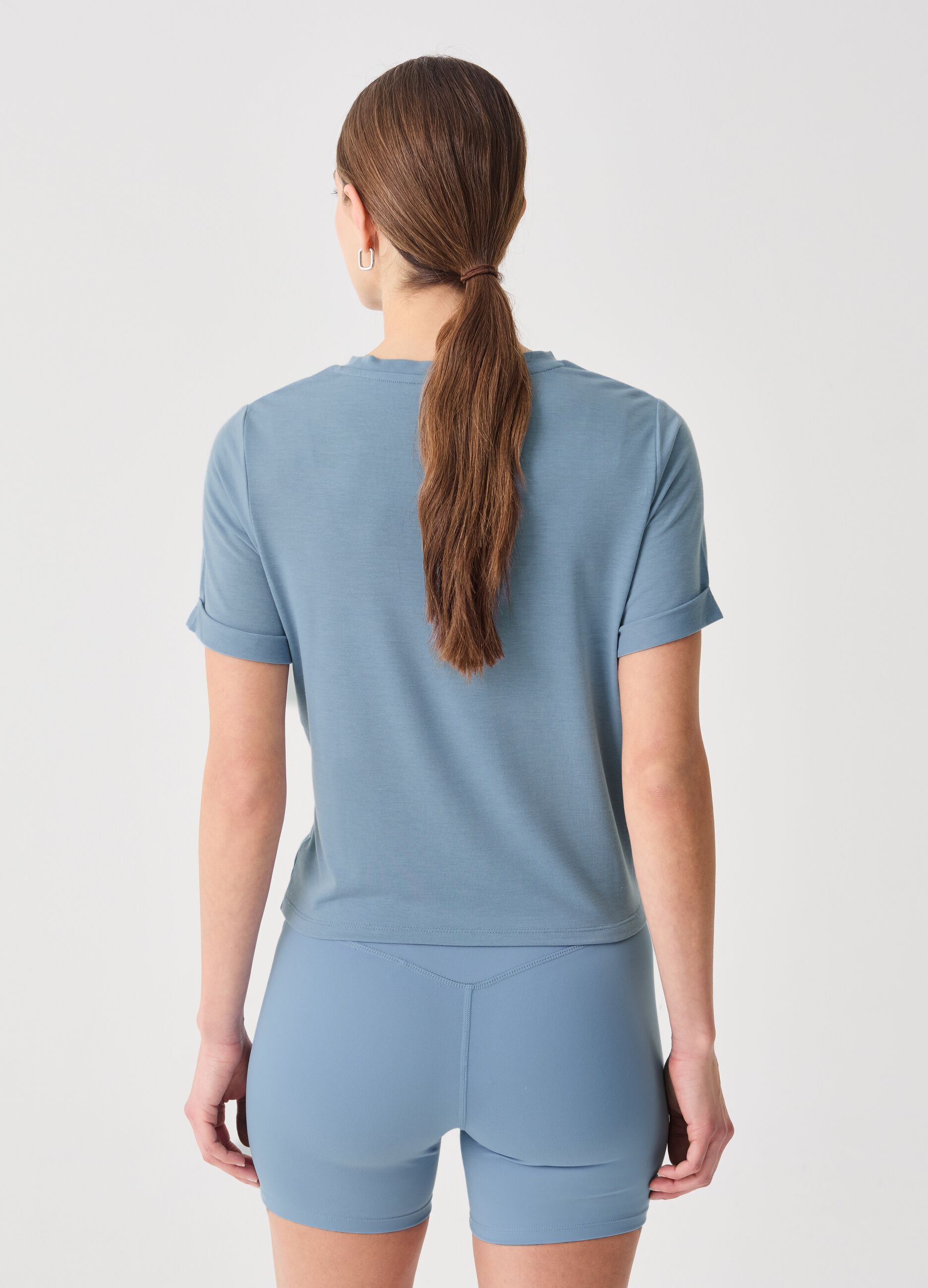 ALTAVIA STUDIO technical fabric T-shirt with knot