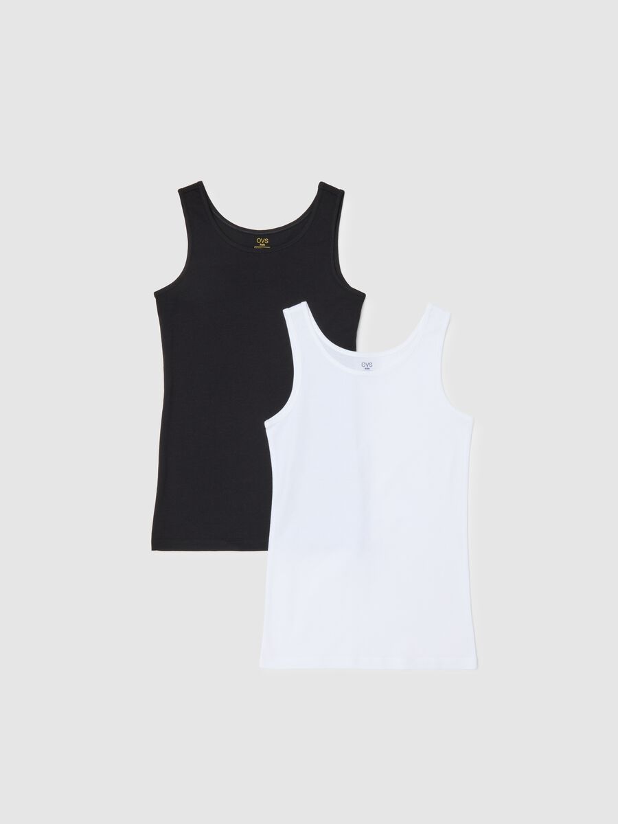 Girls' Multicolour Pure Cotton Regular Fit Vest Twin Pack_0