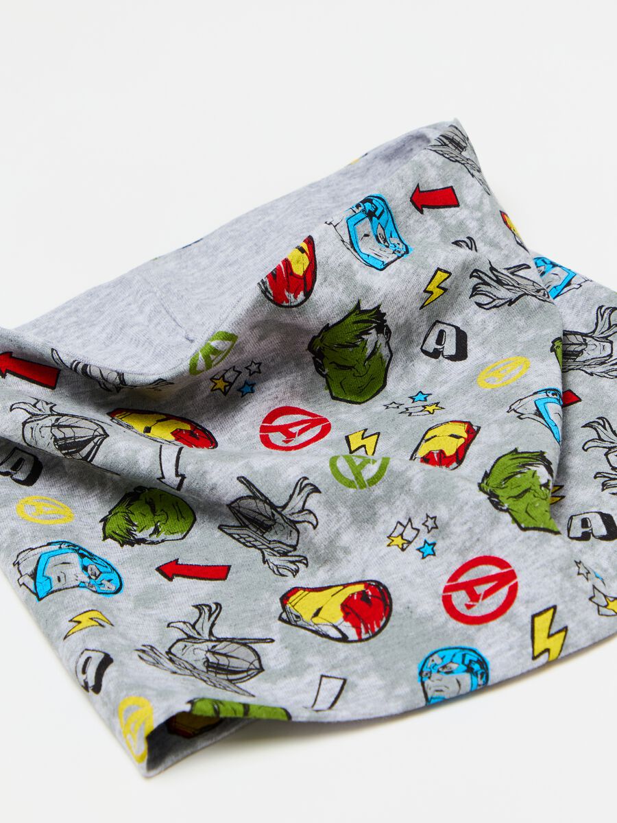 Stretch neck warmer with superheroes print_1