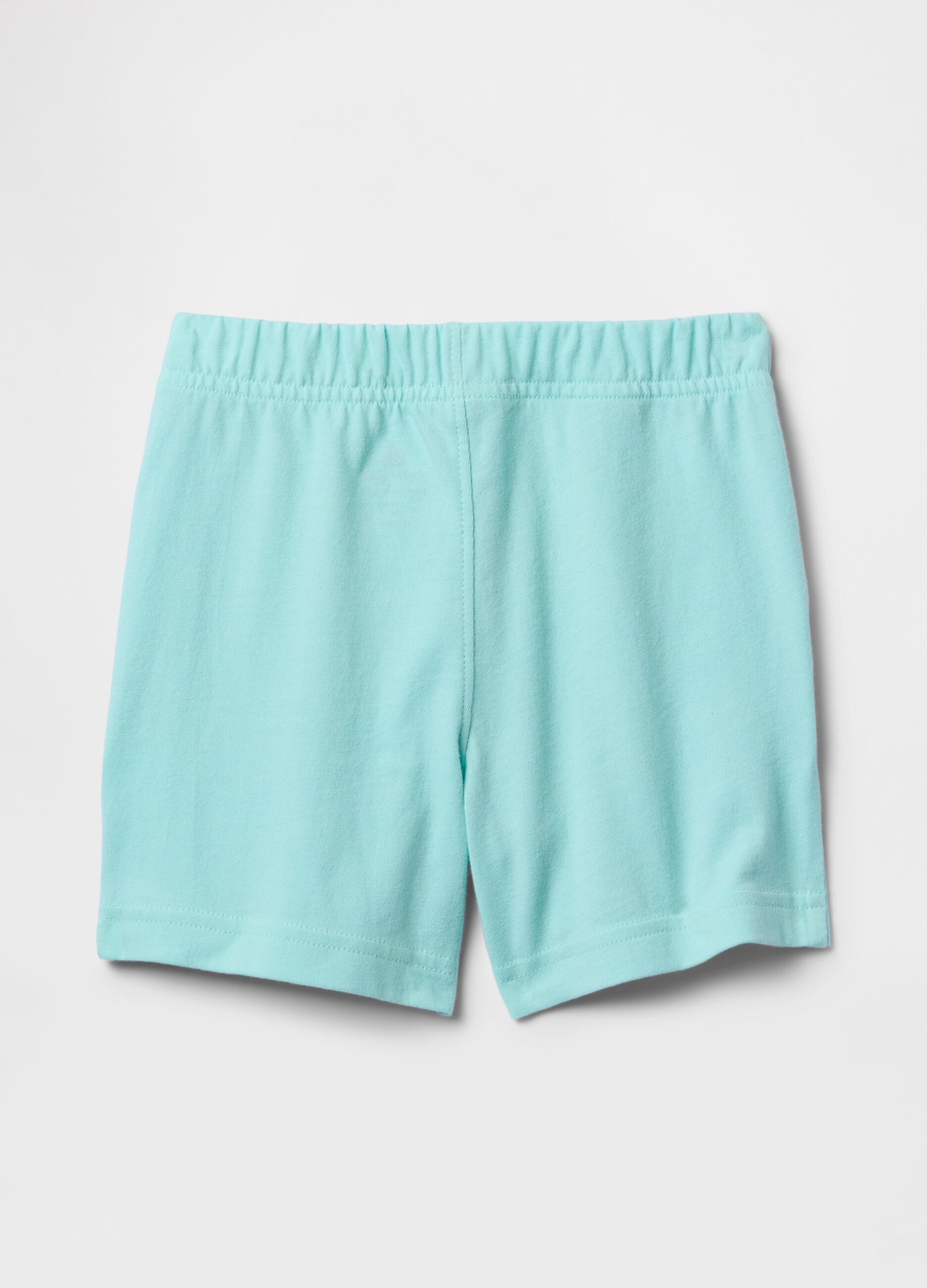 Soft Blue Shorts with Embroidered Logo
