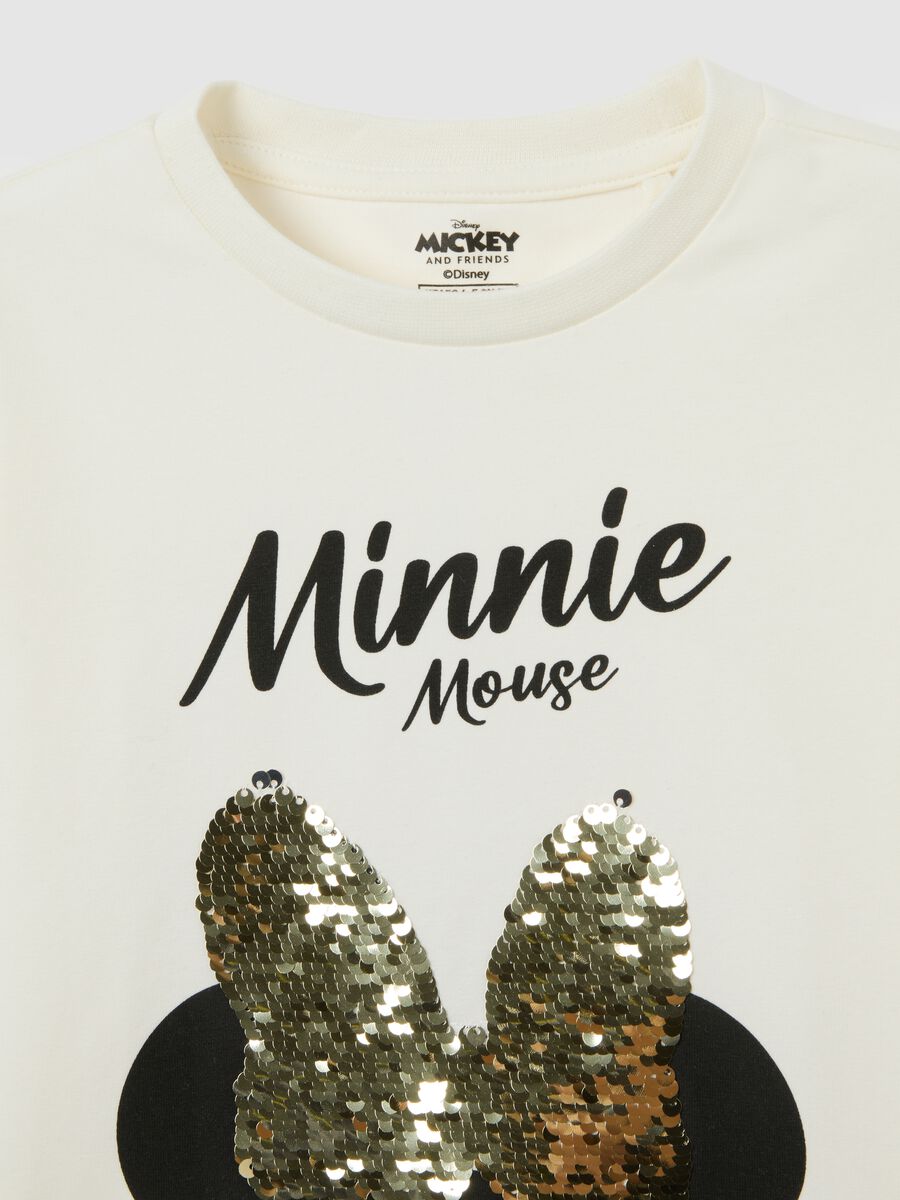 Girls' white stretch cotton blend top with Minnie_2