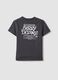 Grey pure organic cotton T-shirt with front and back print for girls_1