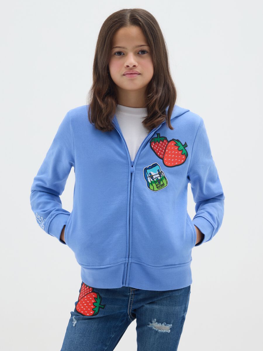 Organic cotton full-zip sweatshirt with hood_0