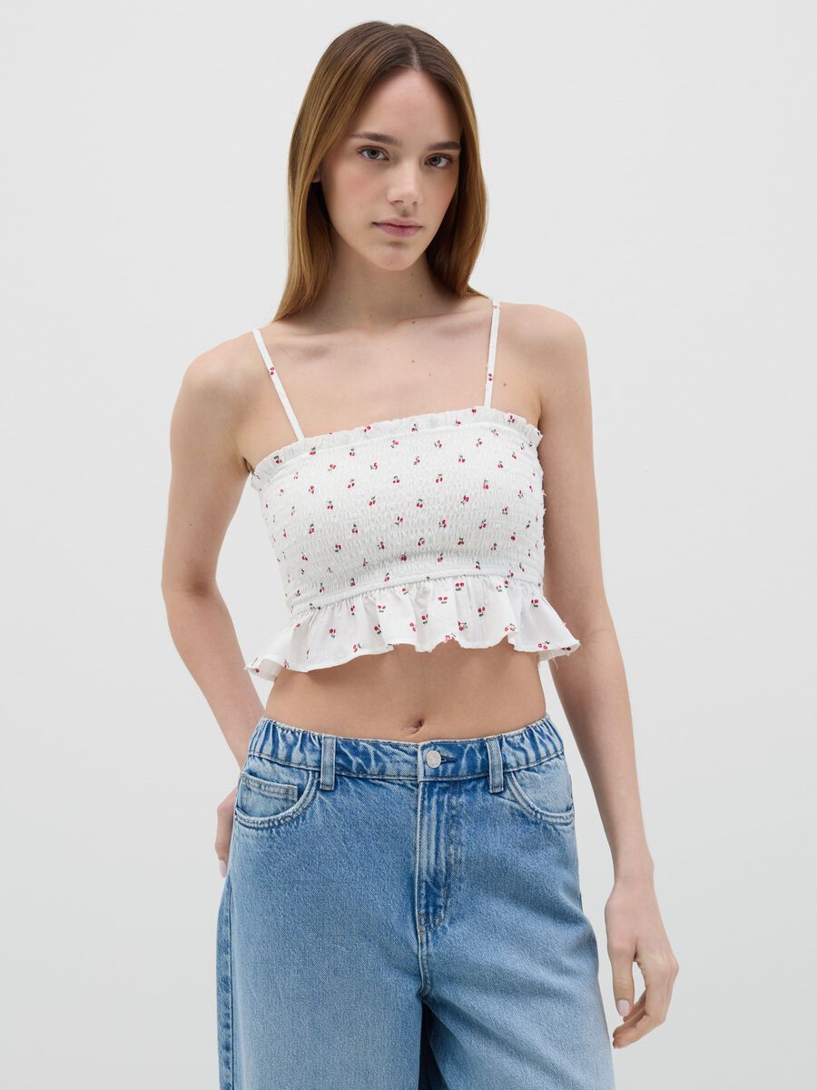 Women's multicolour fitted pure viscose top_0