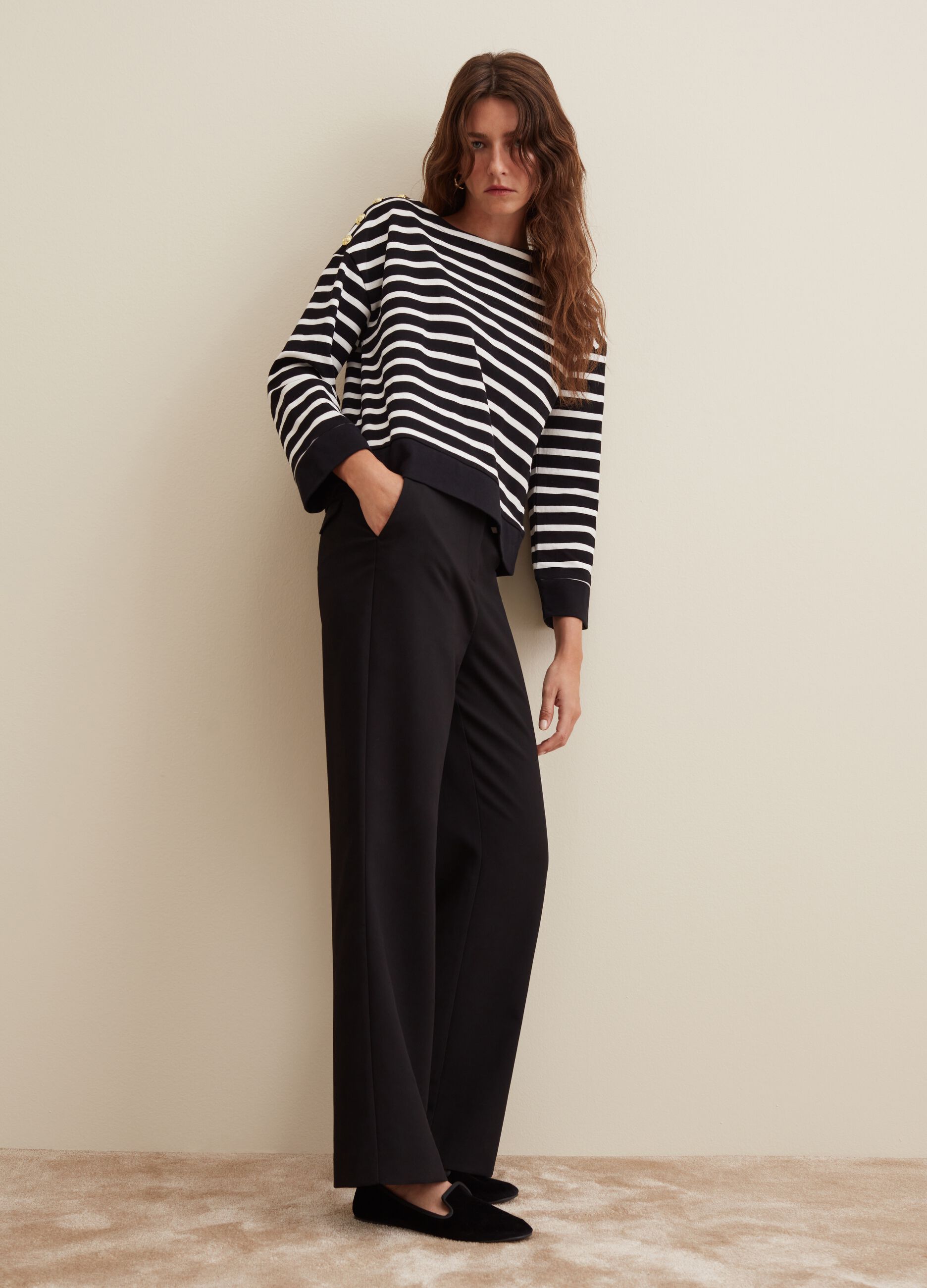 Pantalone wide leg stretch