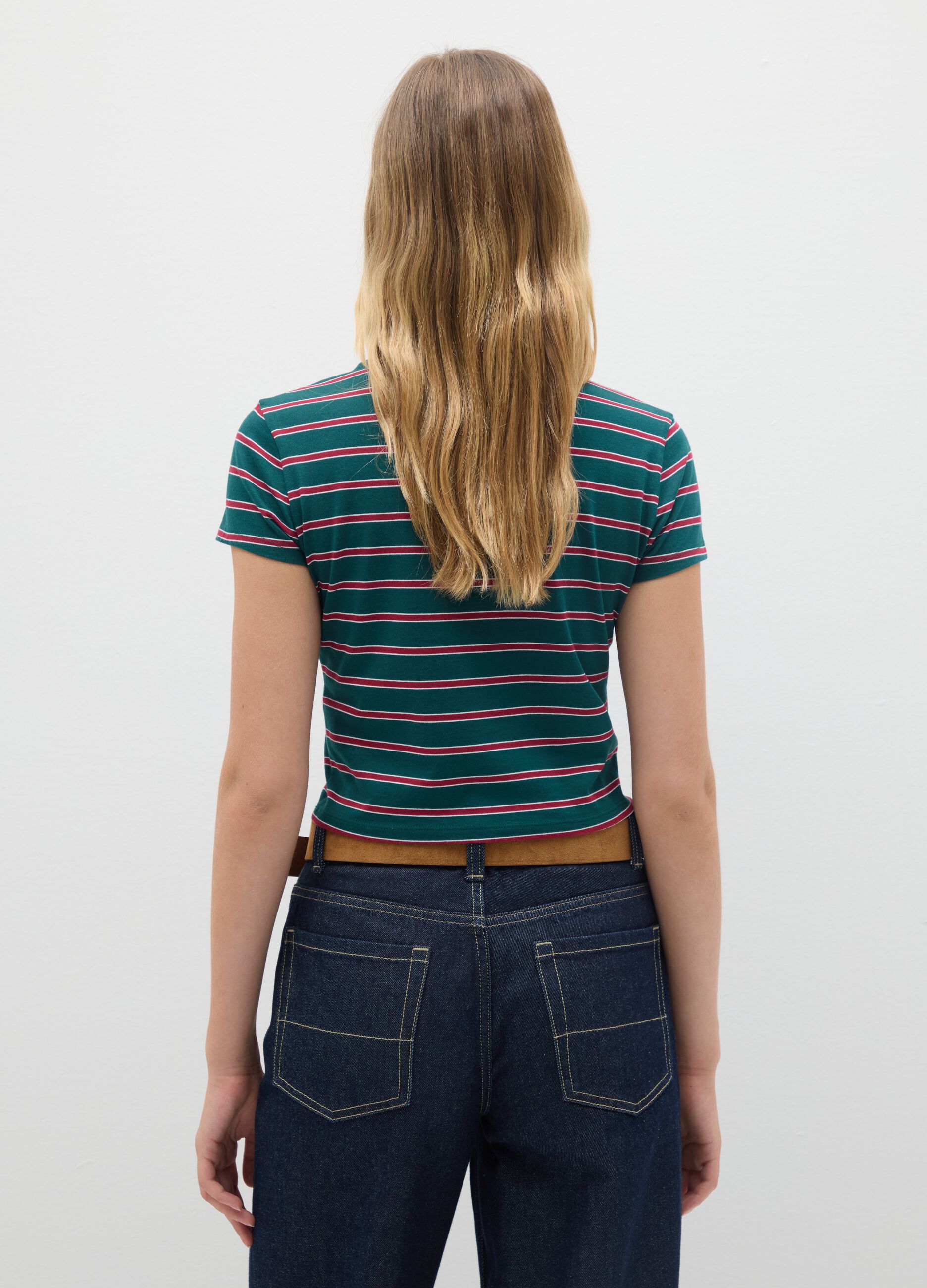 T-shirt in puro cotone multicolor fitted