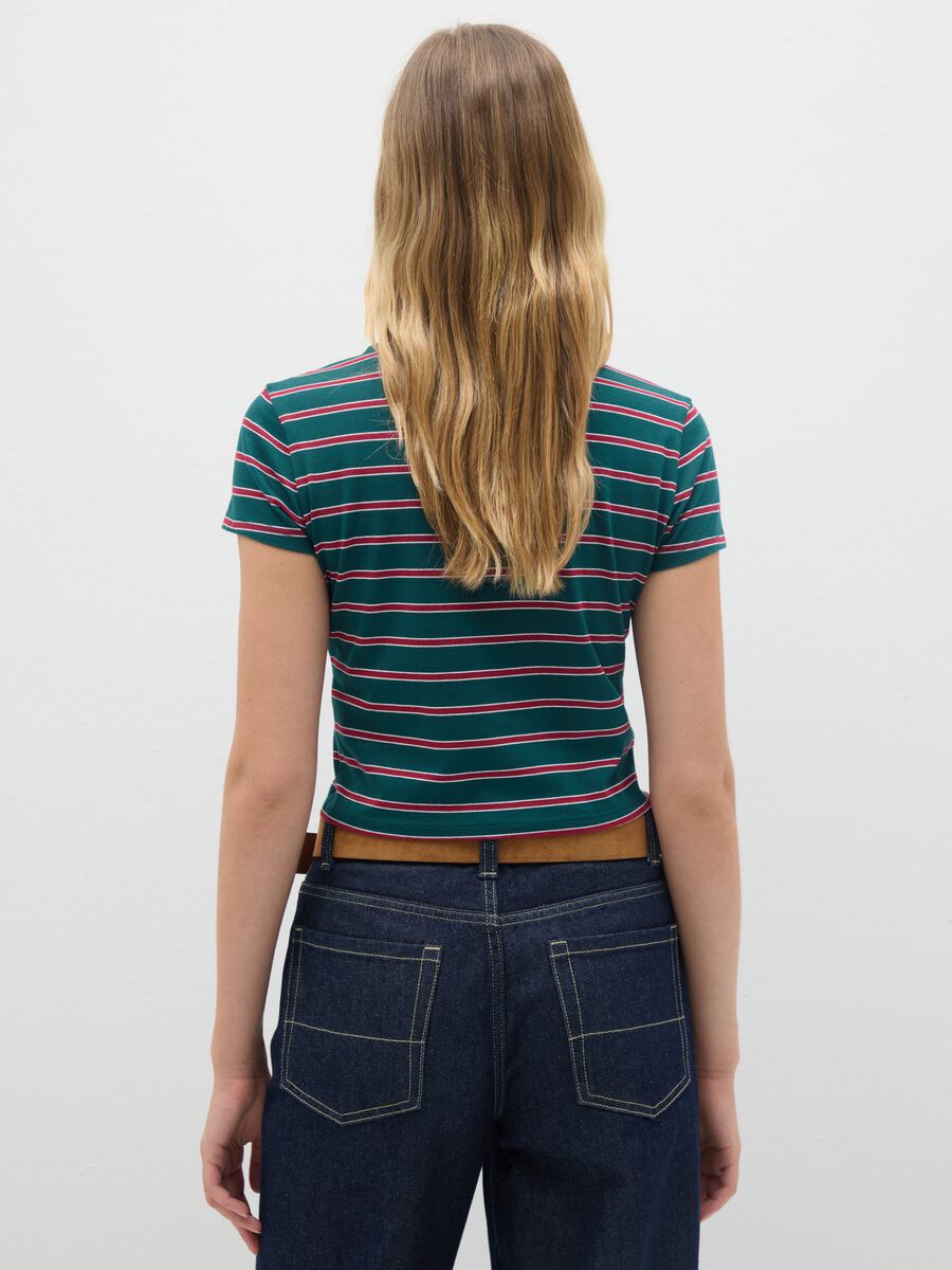 T-shirt in puro cotone multicolor fitted_3