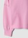 Pink pure cotton hoodie with rhinestones for girls_3