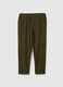 Pantaloni verdi in velluto a coste regular fit_4
