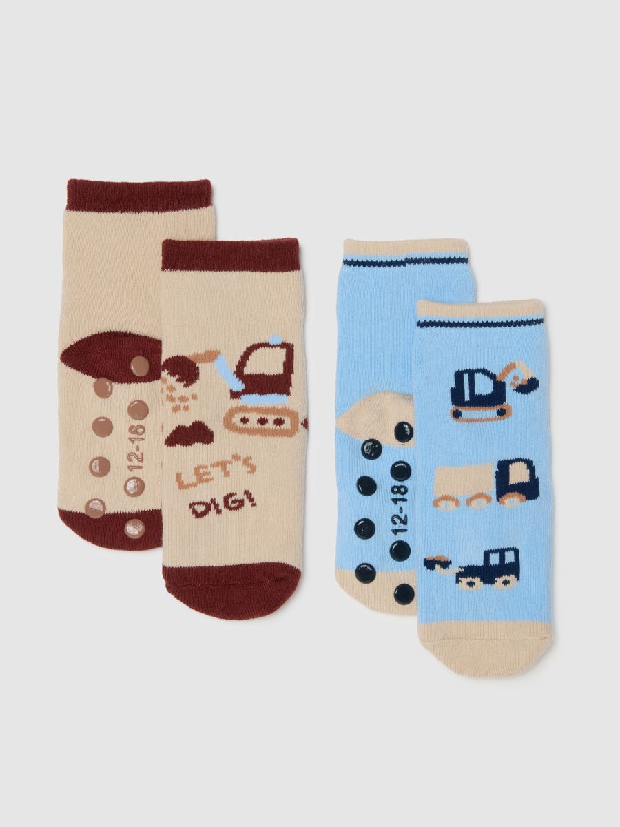 Bipack calzini multicolor da neonato in misto cotone con disegni_0