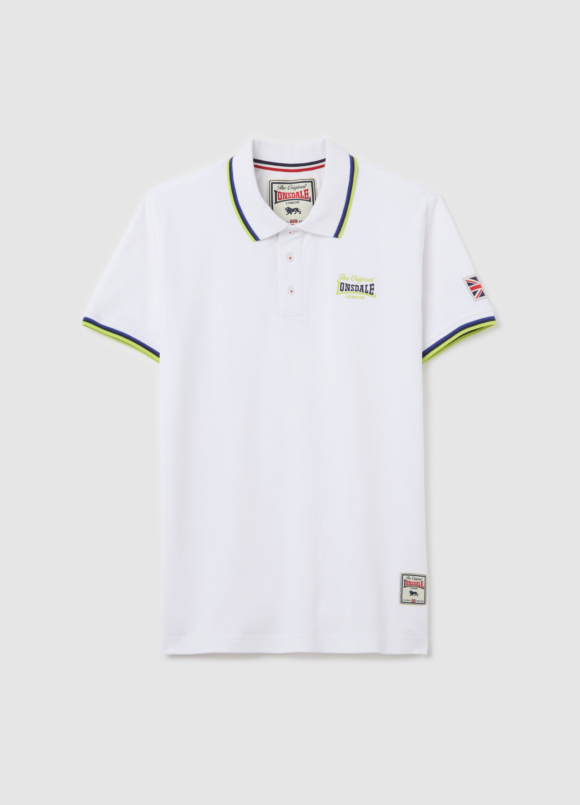 Polo a manica corta in cotone bianco