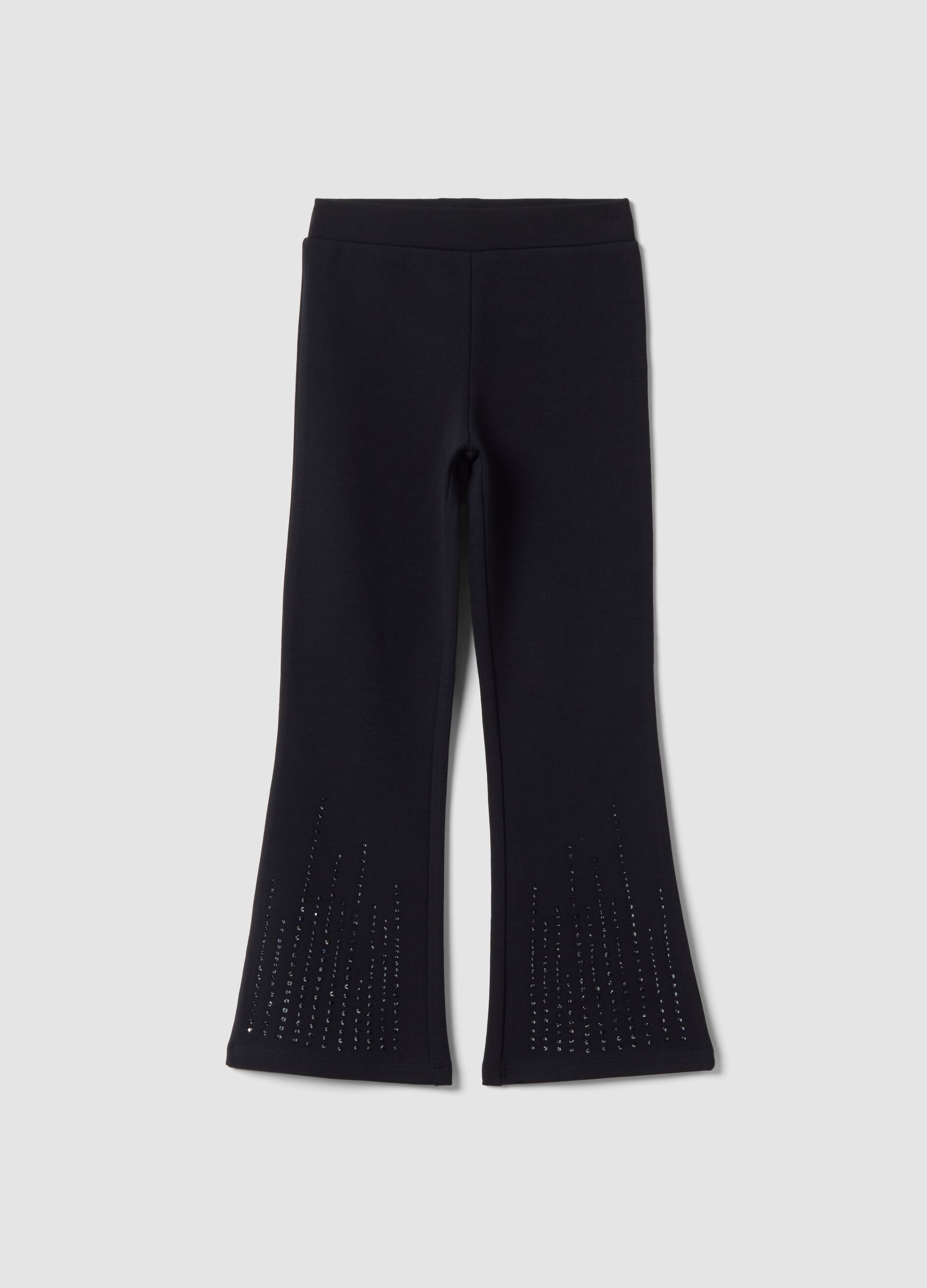Leggings blu flare in cotone elasticizzato