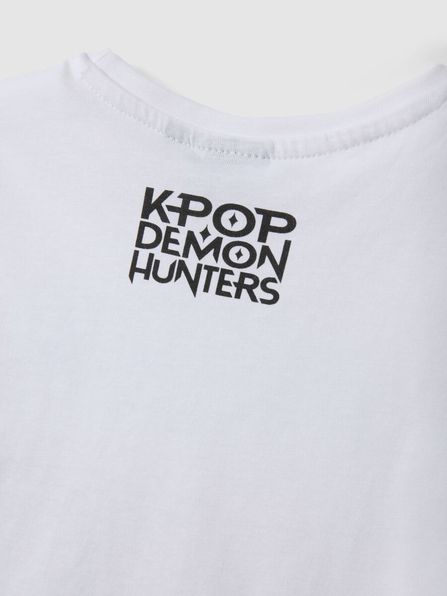 T-shirt bianca in puro cotone con stampa K-Pop Demon Hunters regular fit_3