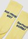 Yellow stretch cotton sports socks_1