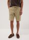 Beige chino Bermuda shorts in a linen and cotton blend_1