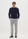 Grey Slim Fit Houndstooth Trousers_0