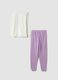 Purple crew-neck pyjamas with teddy bear print_1