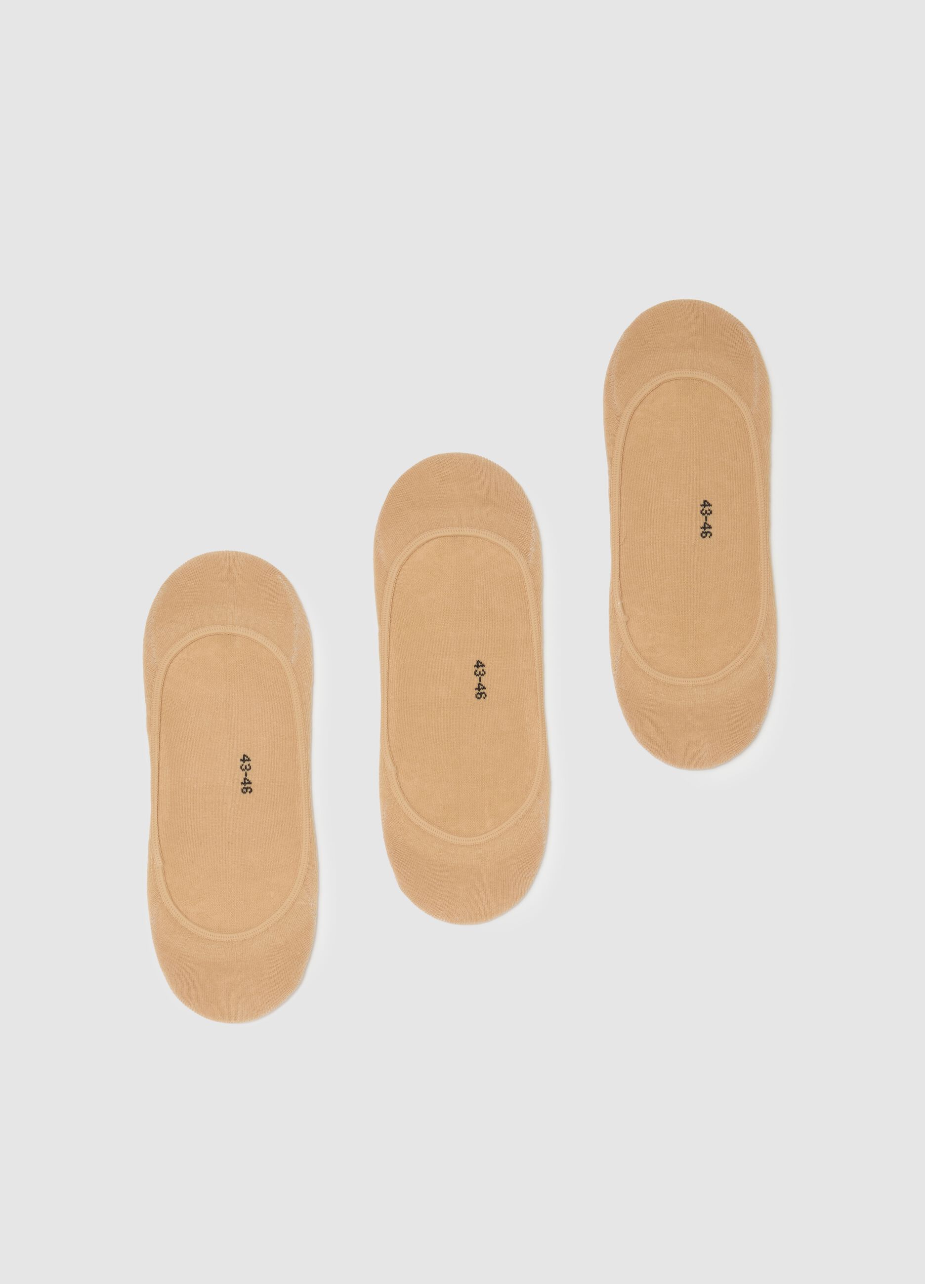 Beige Stretch Cotton Sock Tripack Set