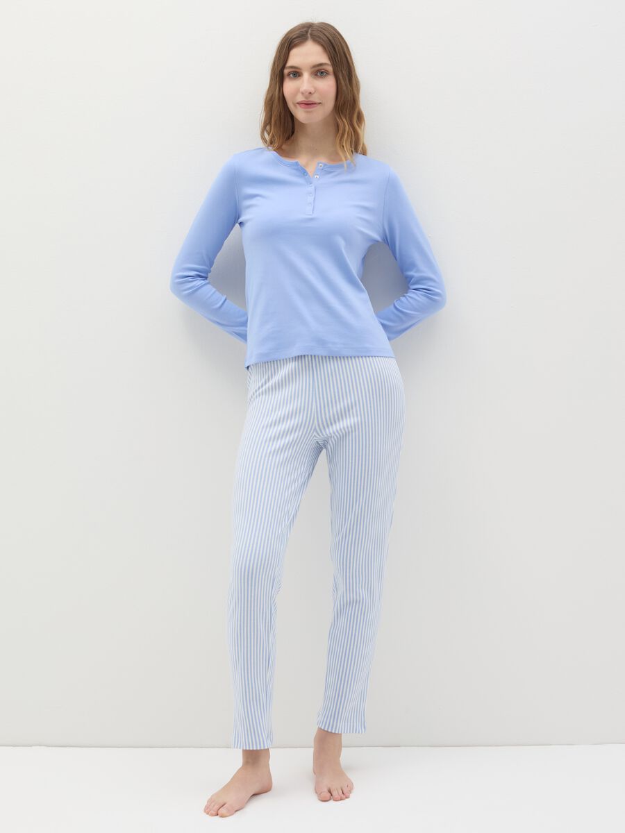 Striped cotton pyjama bottoms_0