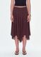 Brown polka-dot skirt in viscose blend with asymmetric hem_1