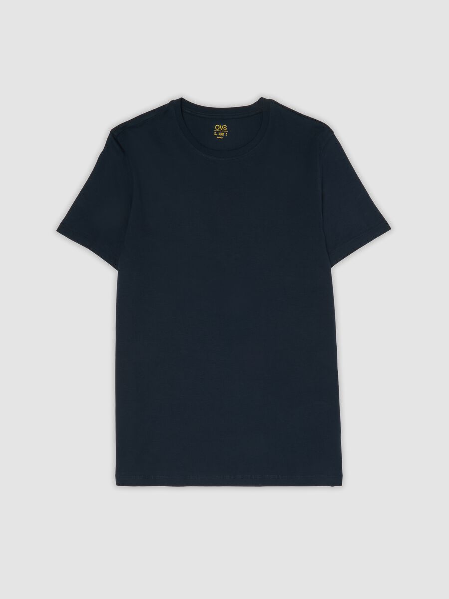 Blue regular-fit Supima cotton crew-neck T-shirt_4
