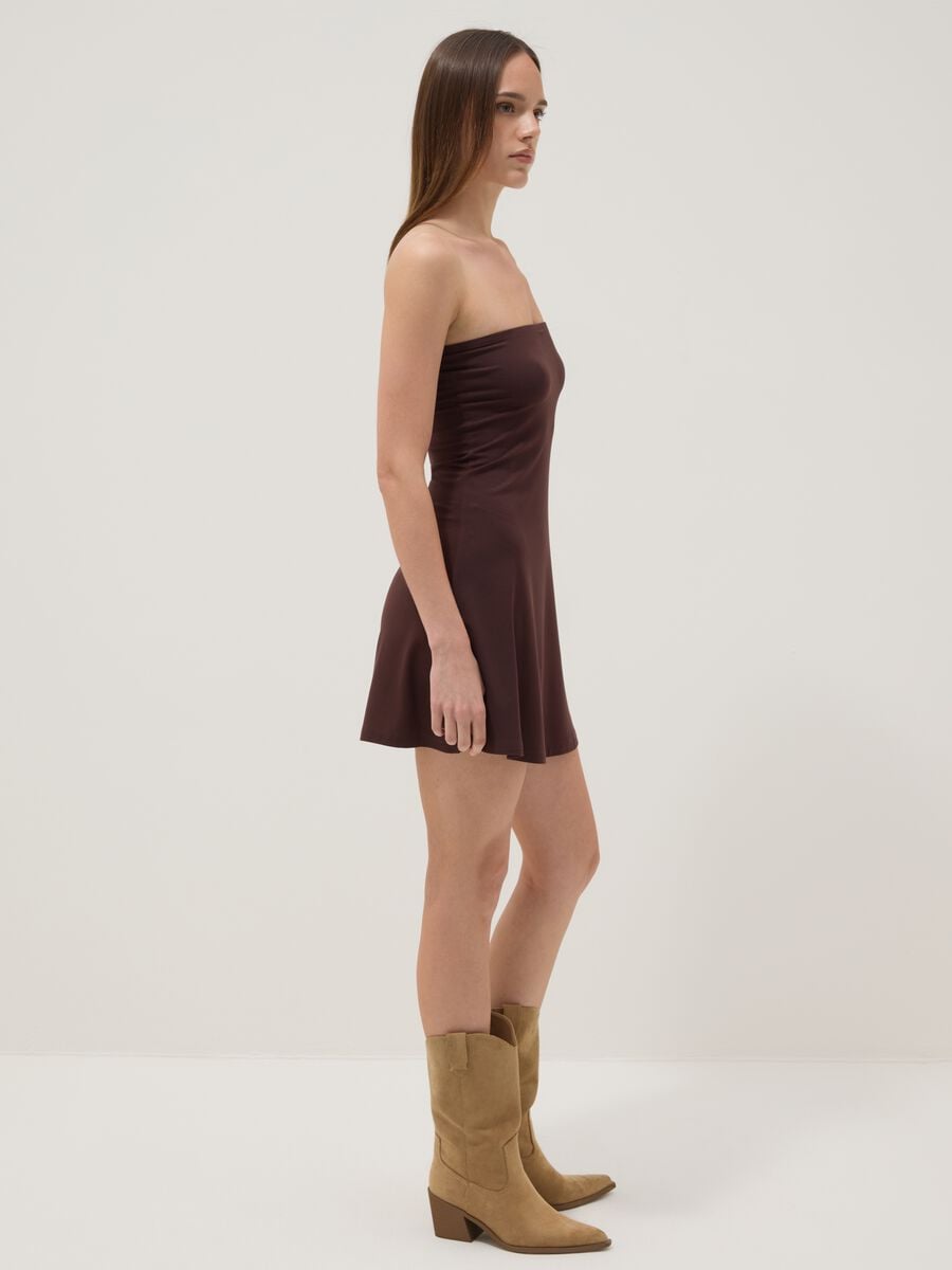 Brown Stretch Viscose Mini Dress_1
