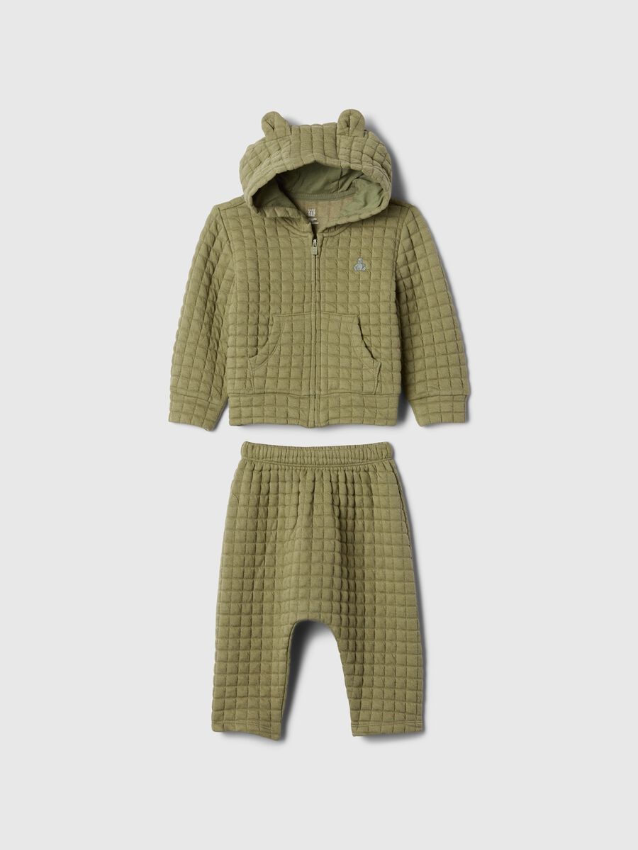 Top and trousers set in quilted fleece_0