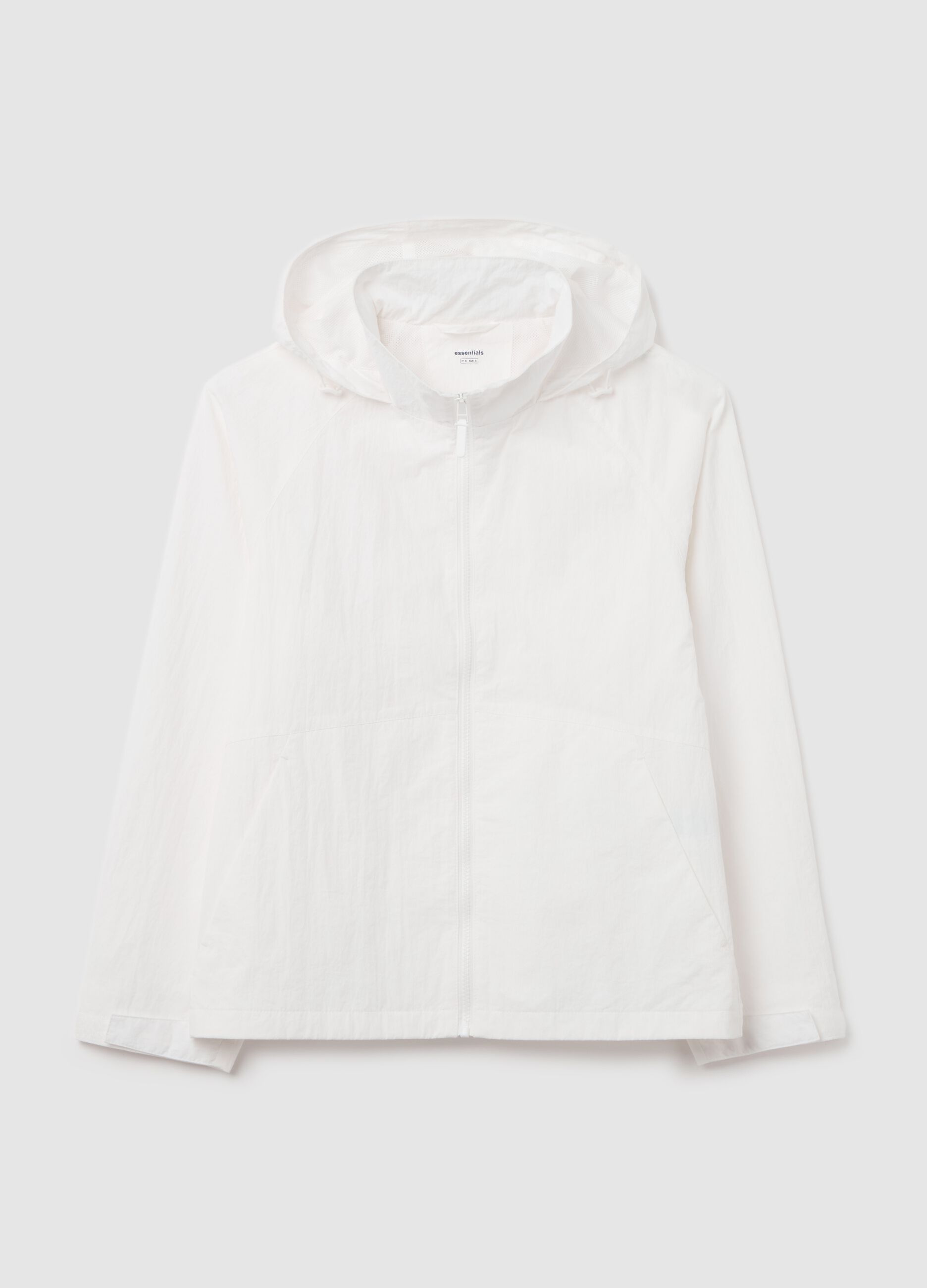 Essential short jacket with zip and hood