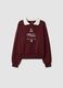 Red crew-neck sweatshirt in pure cotton with collar_0