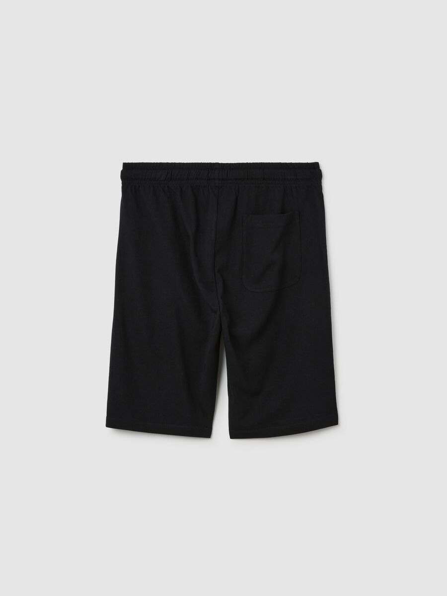 Boy's black cotton regular fit shorts_4