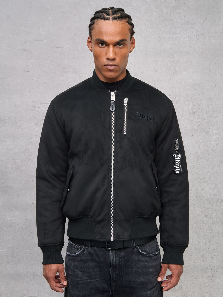 Suede Bomber Jacket Black_0