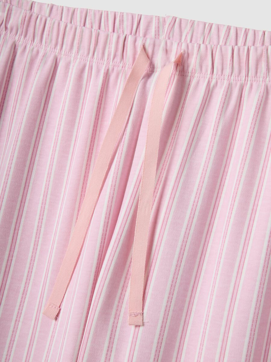 Regular fit pink striped pure cotton pyjama trousers_1