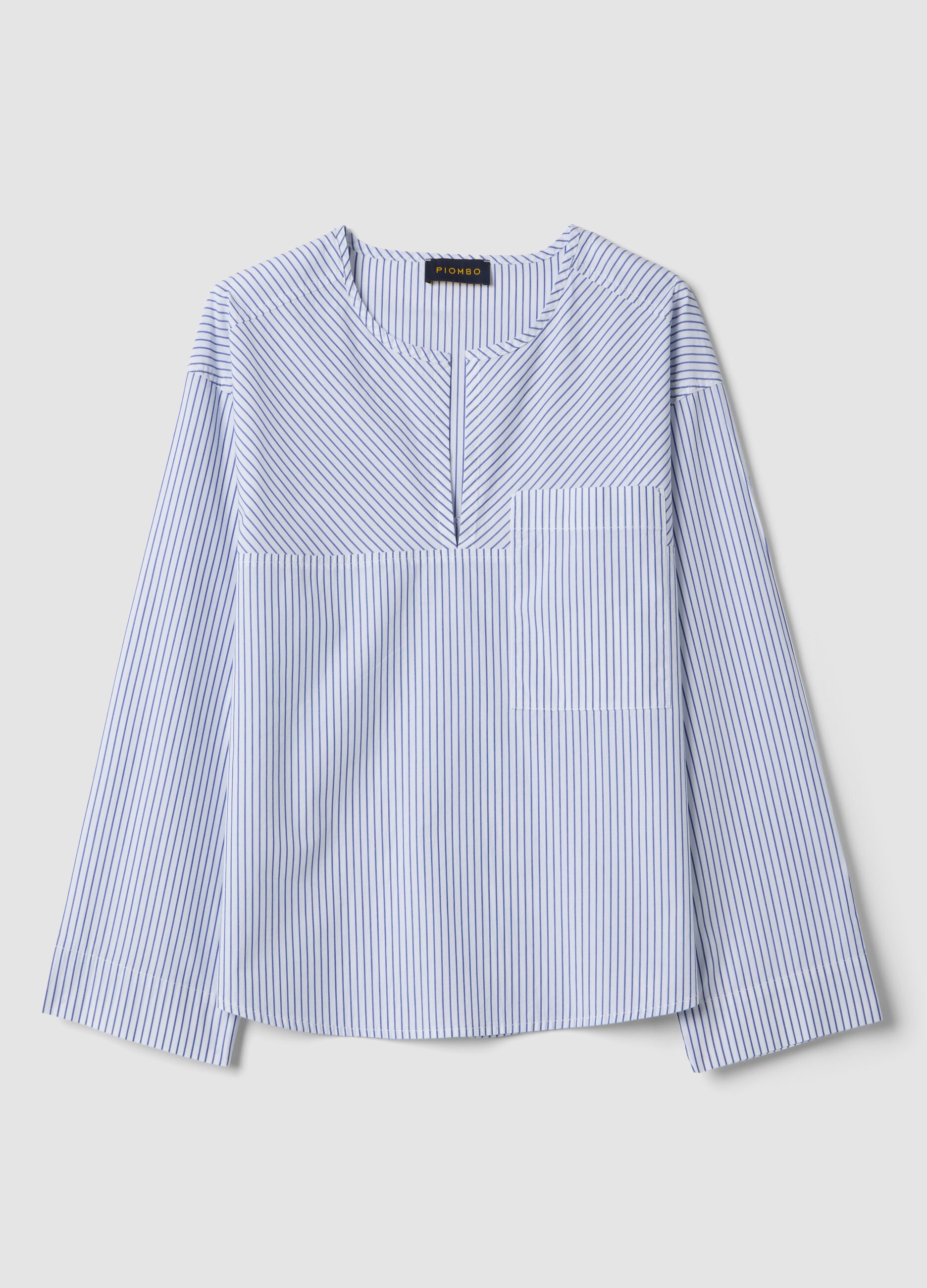 Multicolour striped pure cotton shirt regular fit with pocket