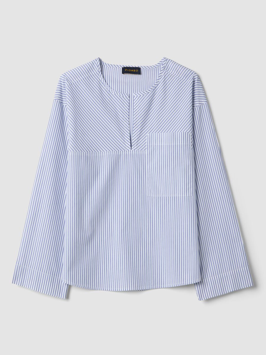 Multicolour striped pure cotton shirt regular fit with pocket_0