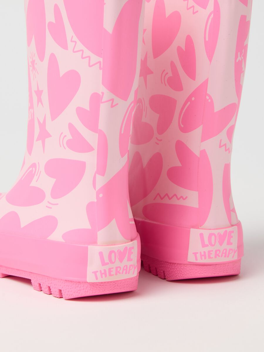 Stivali da bambina in gomma rosa_2