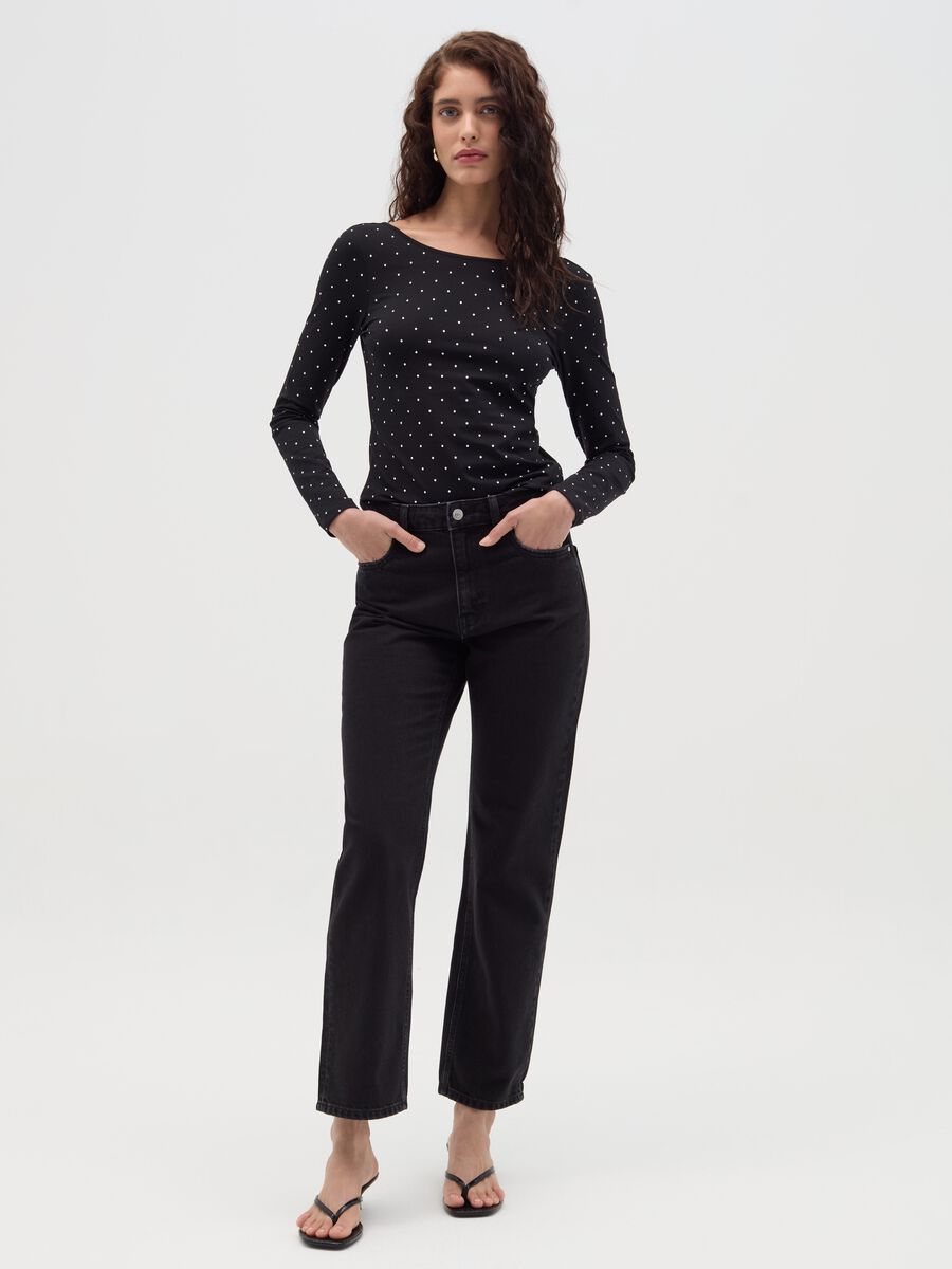 Long-sleeved T-shirt with boat neck_1