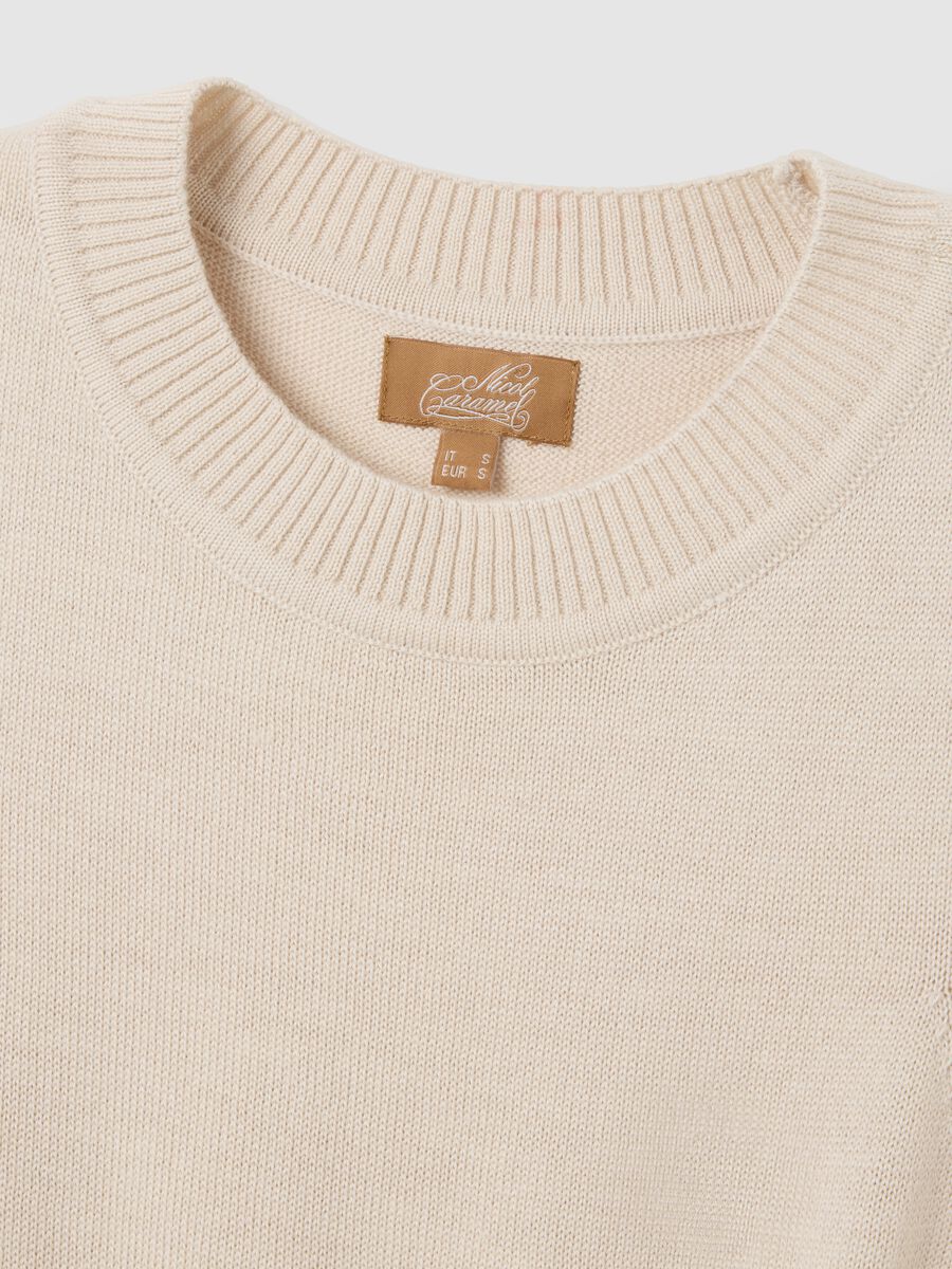 Beige wool and merino blend maternity vest_5