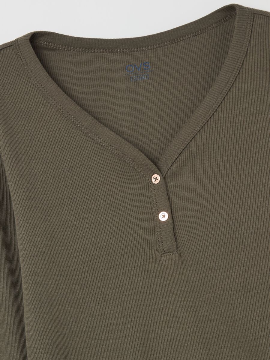 Ribbed t-shirt with granddad collar_5