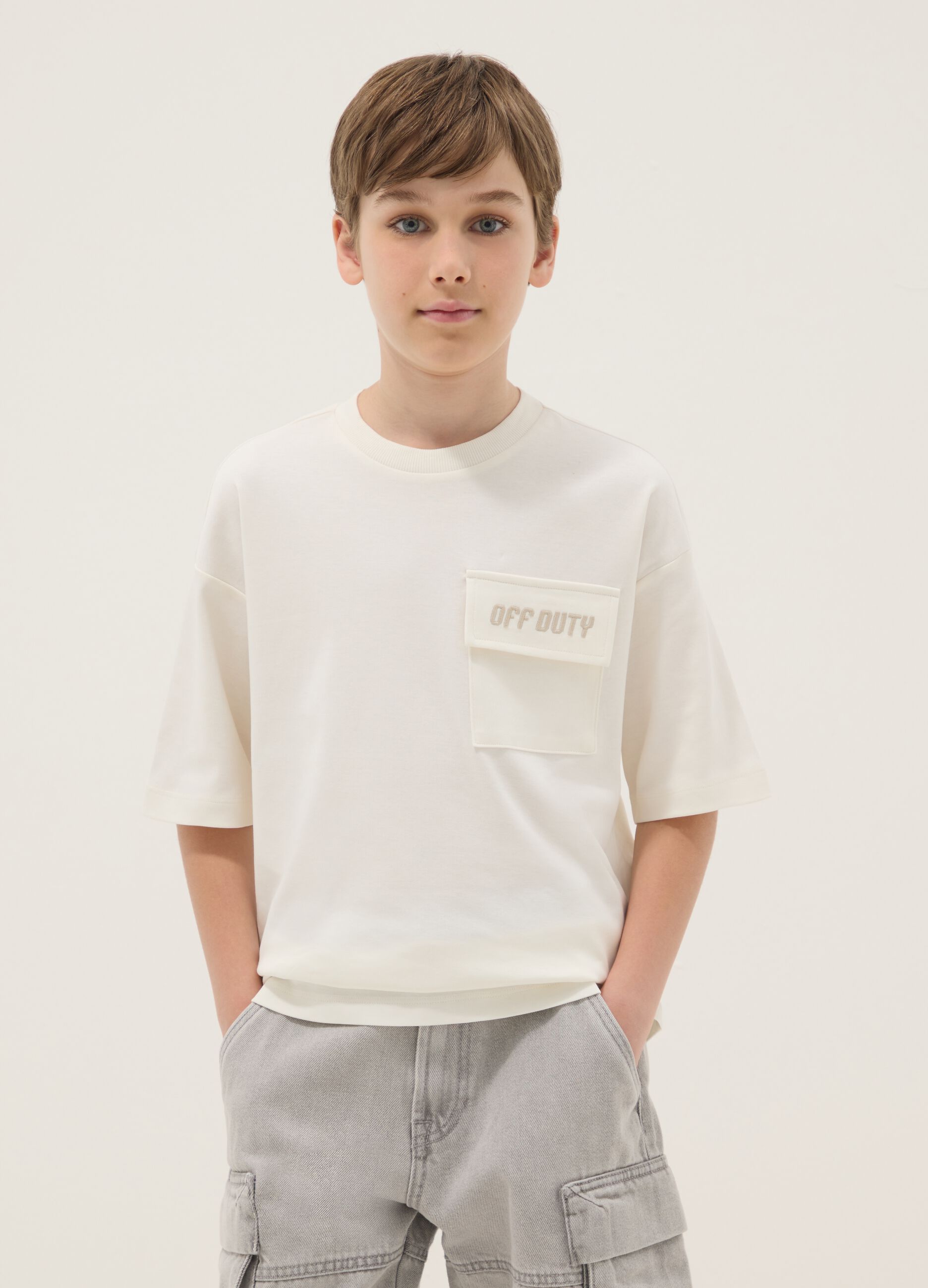 White short-sleeve pure cotton T-shirt