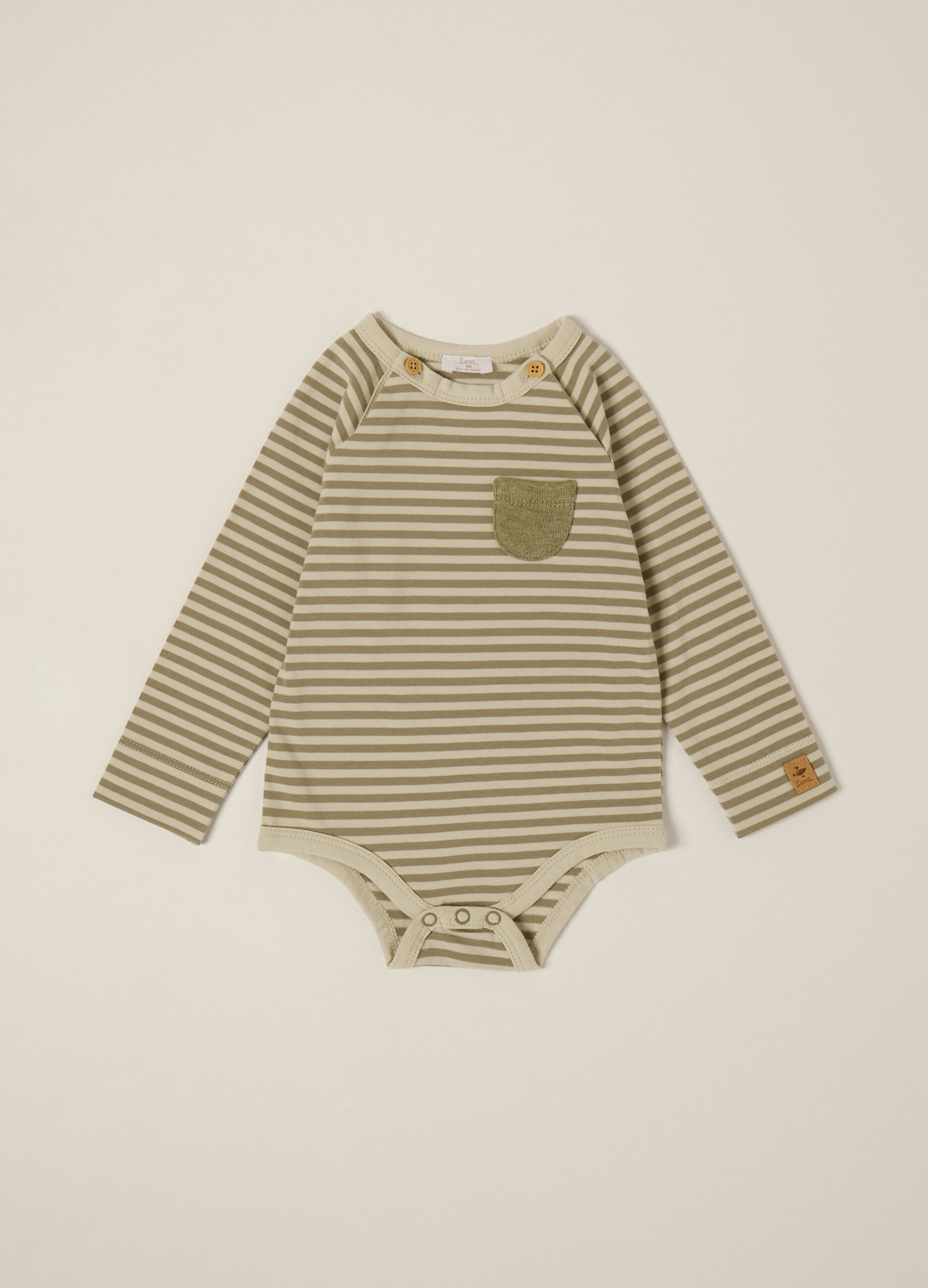 Green cotton blend set for baby girl