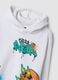 White cotton-blend hoodie with graffiti print_2