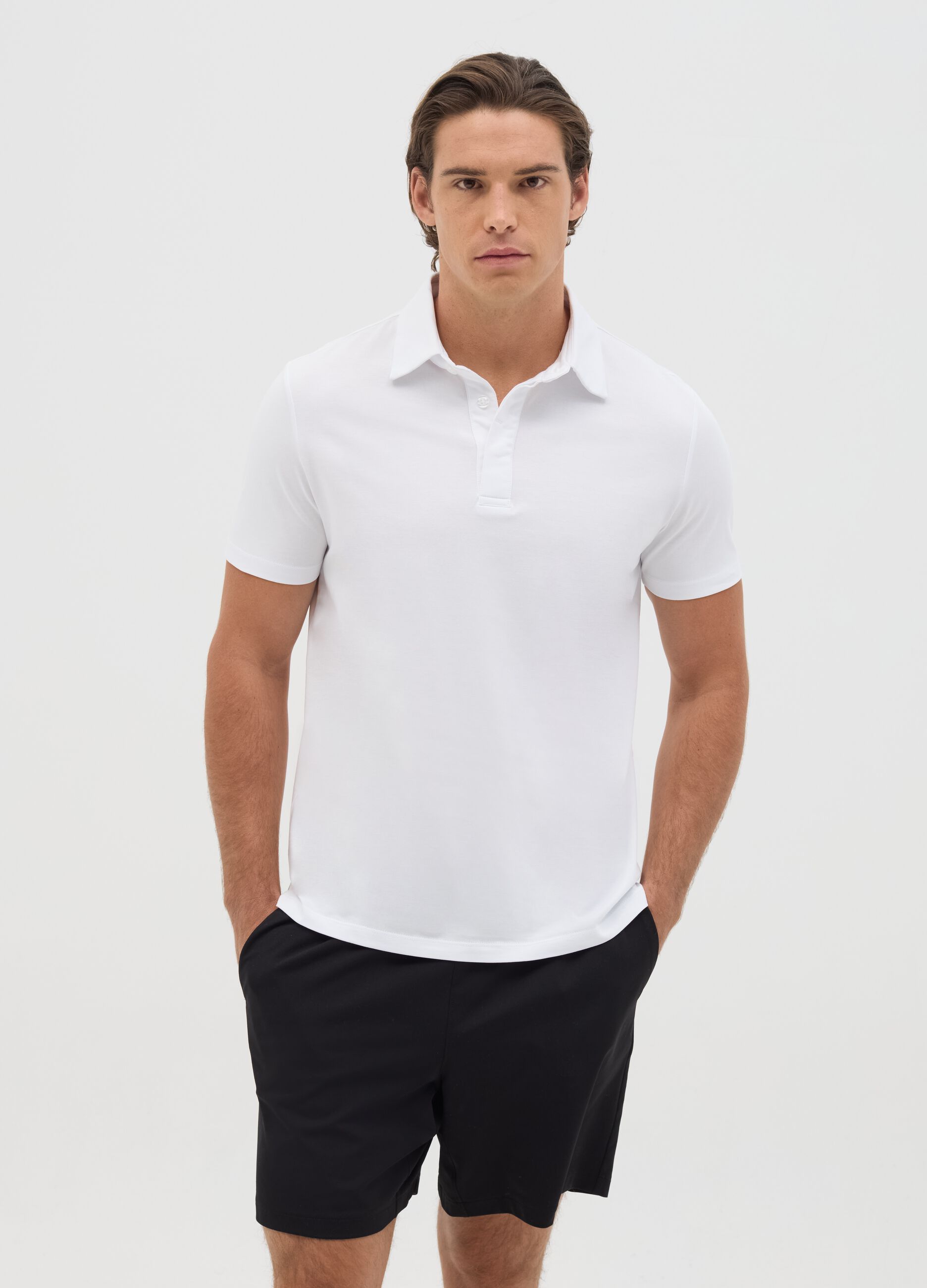 Polo bianca a maniche corte regular fit